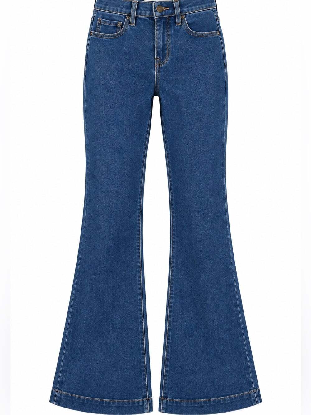 Free People Dark Blue Flare Jeans 27 High Rise Boho Y2K Soft Denim Western Chic